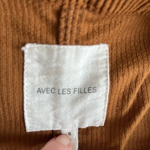Avec Les Filles Jacket Women's Small Rust Brown Corduroy Flap Pockets Collar - Picture 7 of 8